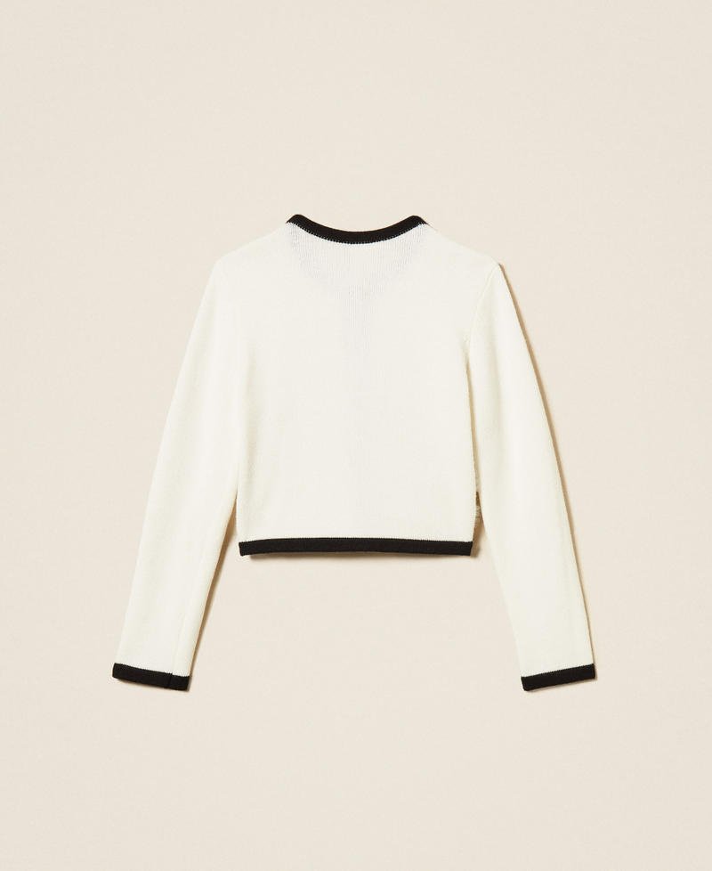 cardigan lavorato con contrasti 262GJ3090 03711 TWINSET GIRL 
