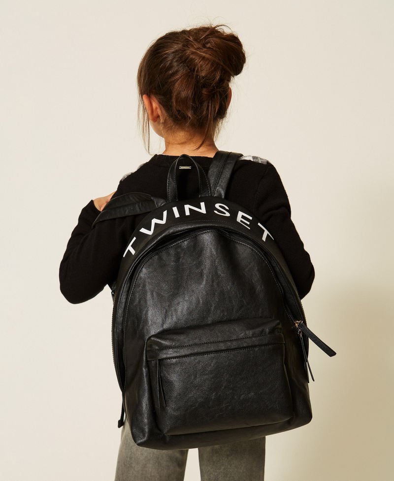zaino con logo effetto pelle 262GJ8011 00006 TWINSET GIRL 