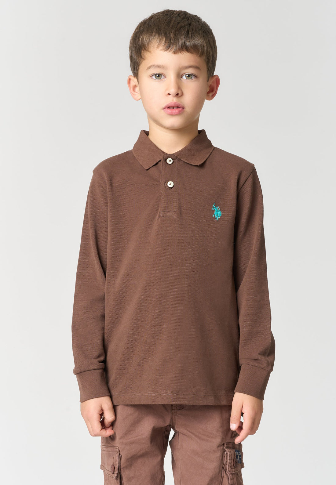 polo maniche lunghe con logo US44577001 166 U.S. POLO ASSN. 