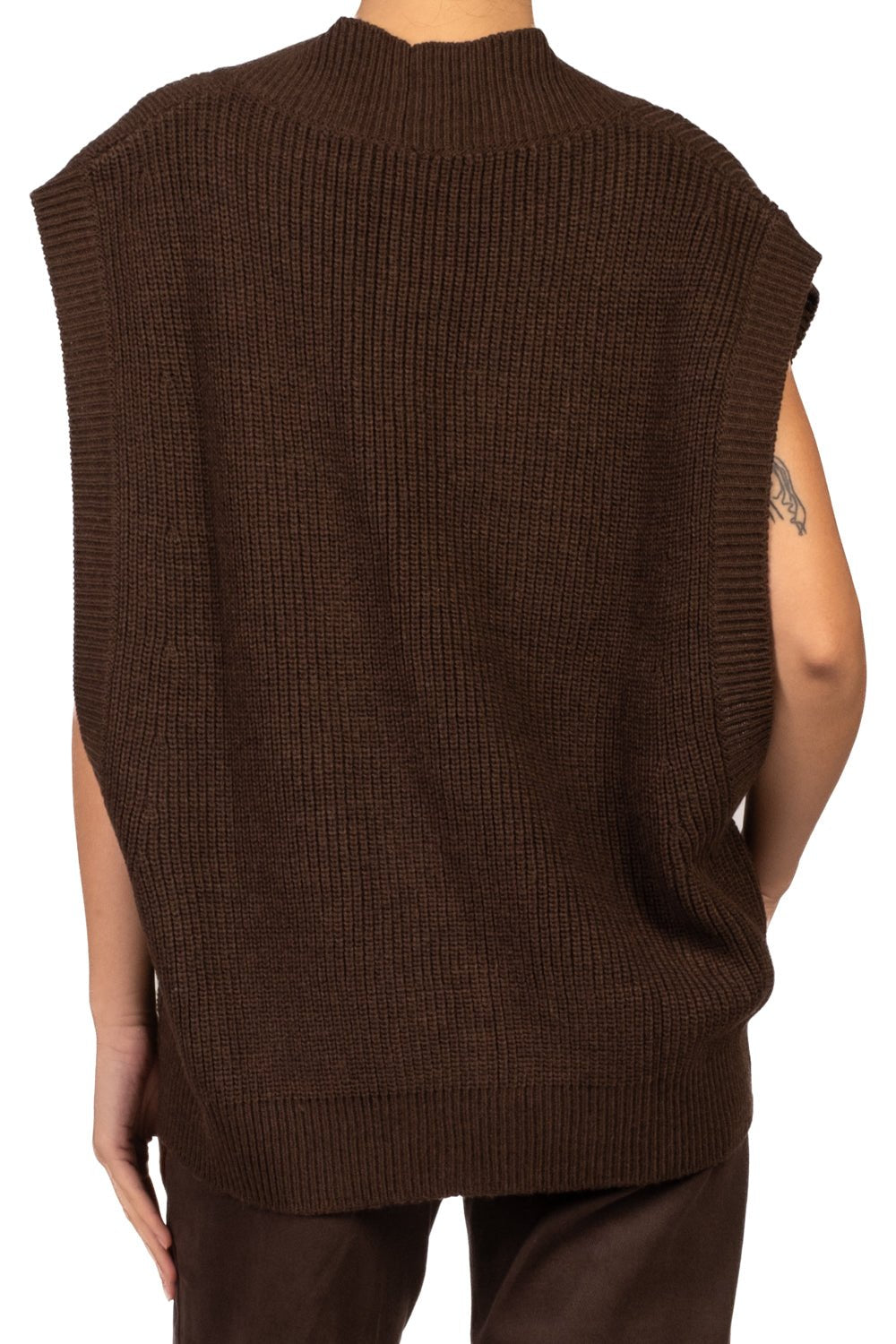 cardigan in maglia over con bottoni 7AC7083 MORO VICOLO 