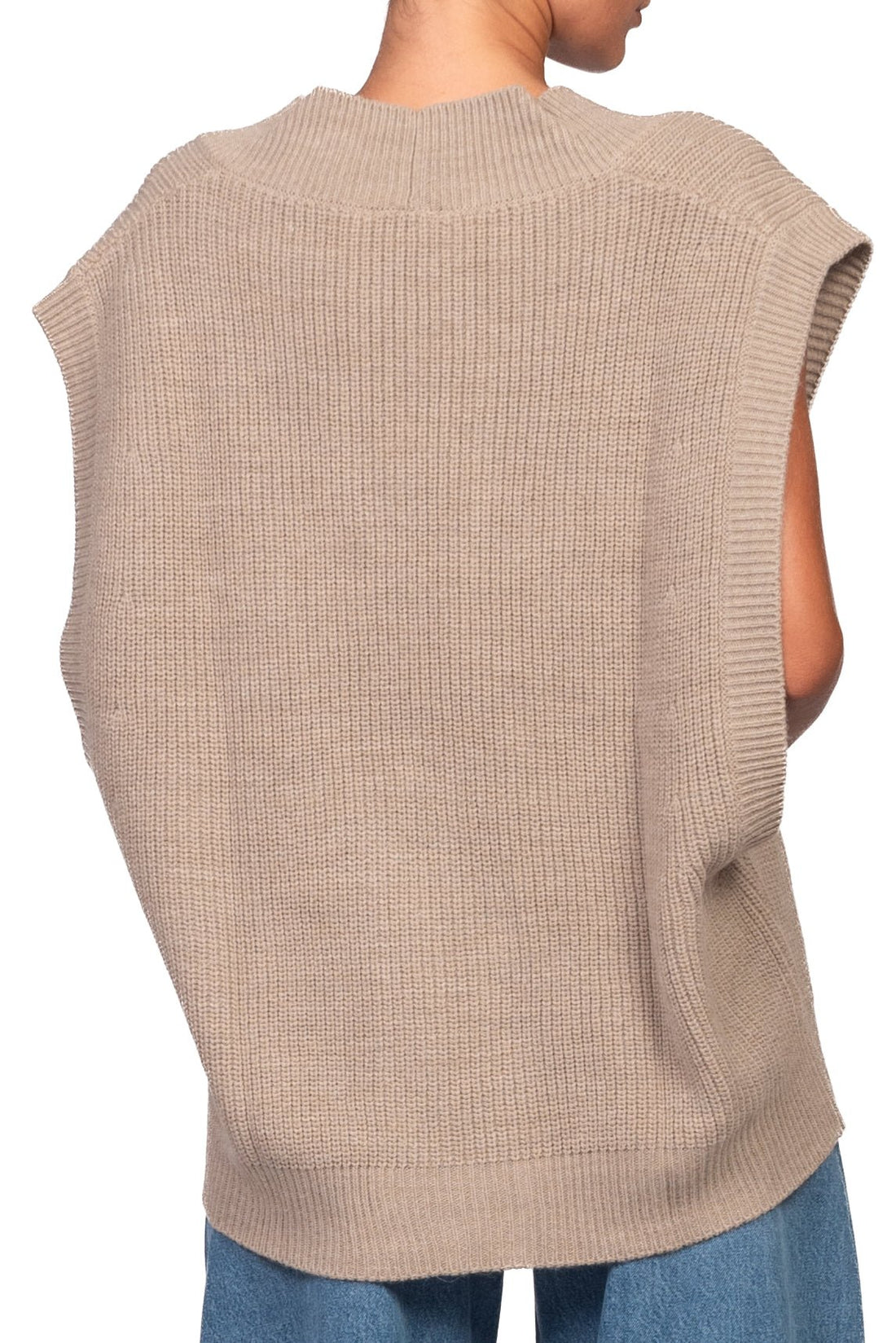 cardigan in maglia over con bottoni 7AC7083 TAUPE VICOLO 