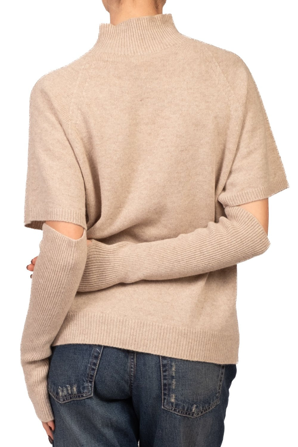 maglia con manicotti 7AC7190 BEIGE VICOLO 