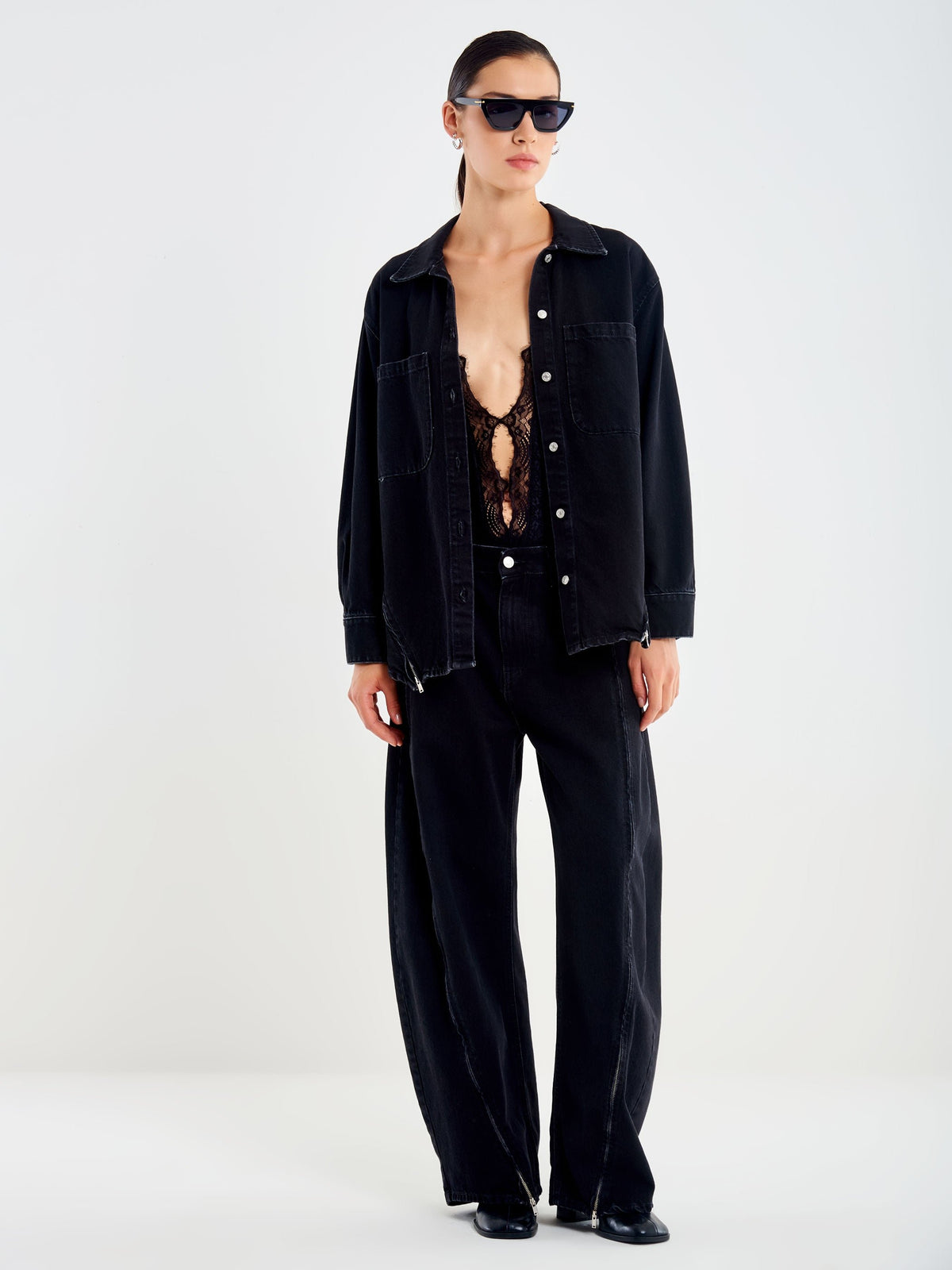 giacca in denim DAC5015 NERO VICOLO 