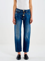 VICOLO jeans zoe con bottoni gioiello Denim