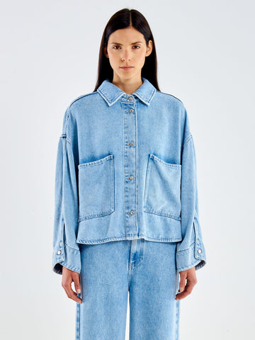 giacca in denim chiaro DAC5152 DENIM VICOLO 