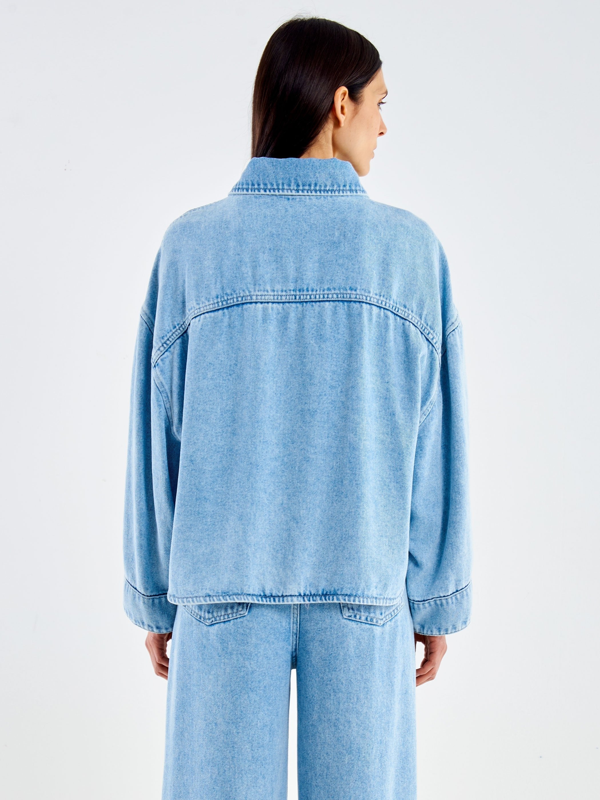 giacca in denim chiaro DAC5152 DENIM VICOLO 