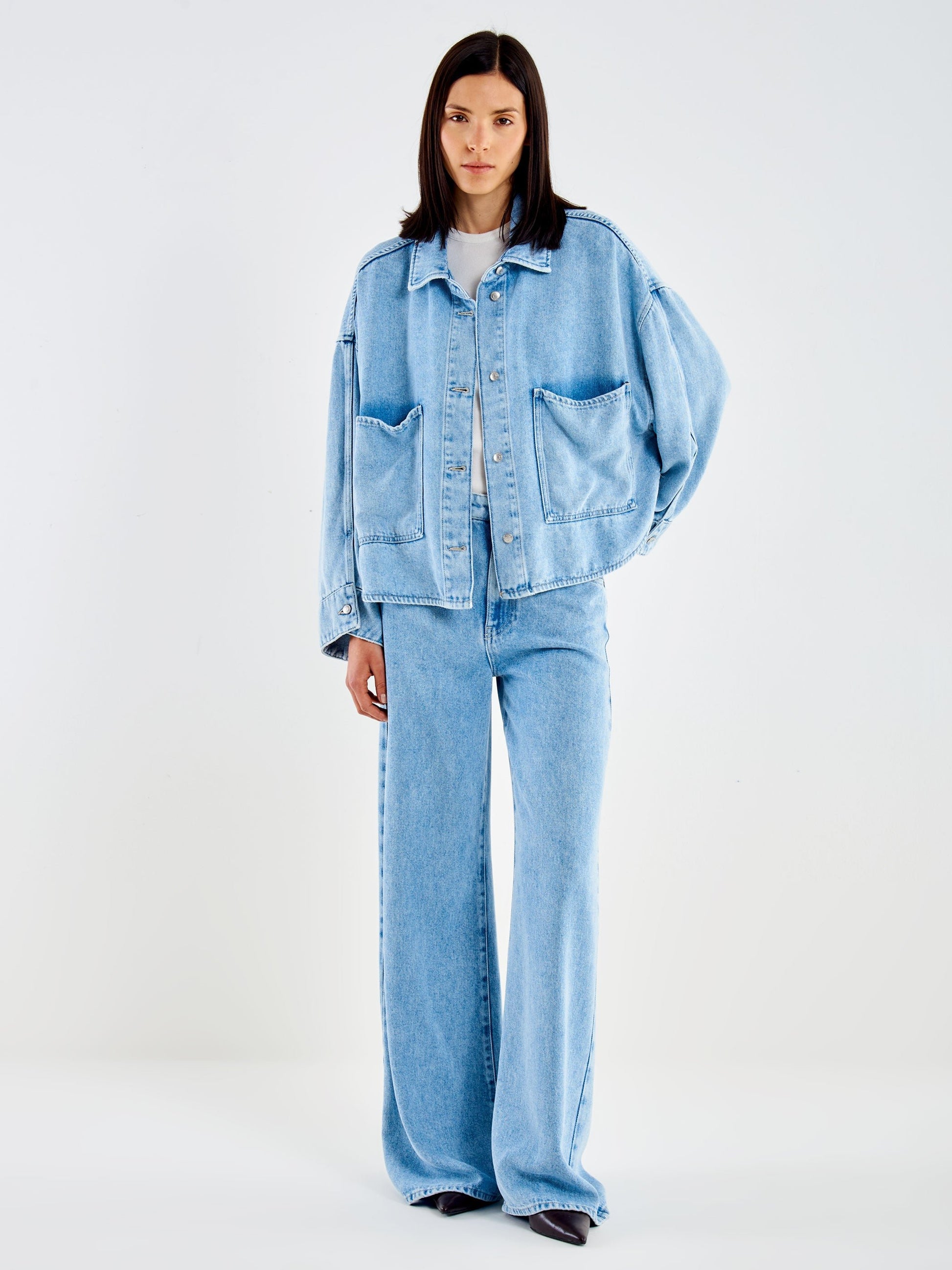 giacca in denim chiaro DAC5152 DENIM VICOLO 