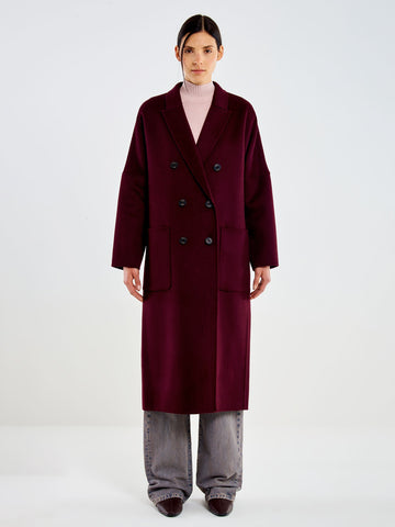 cappotto lungo doppiopetto TAC0001 MELANZANA VICOLO 