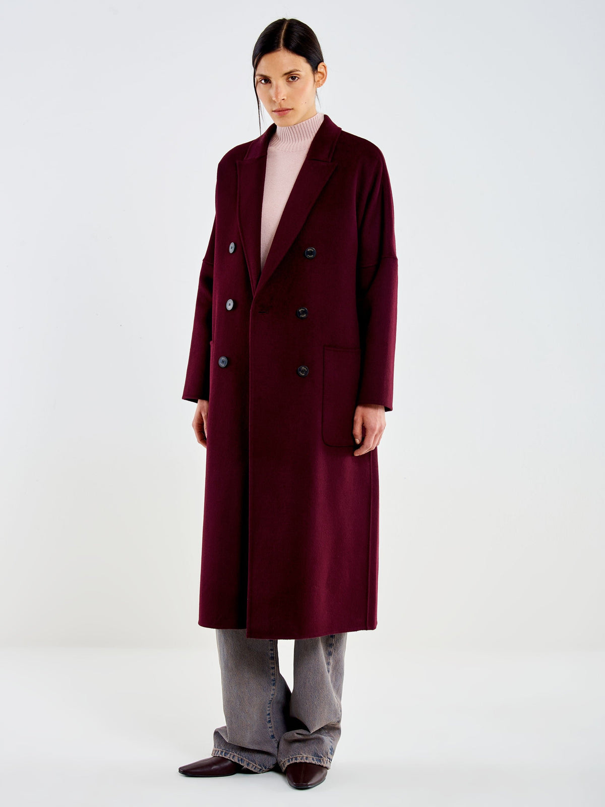 cappotto lungo doppiopetto TAC0001 MELANZANA VICOLO 