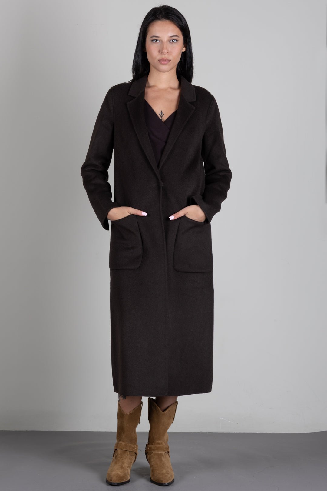 cappotto in misto lana TAC0002 FONDENTE VICOLO 