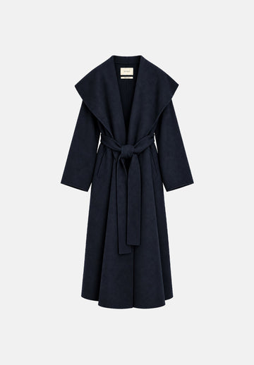 cappotto con scialle TAC0008 BLU VICOLO 