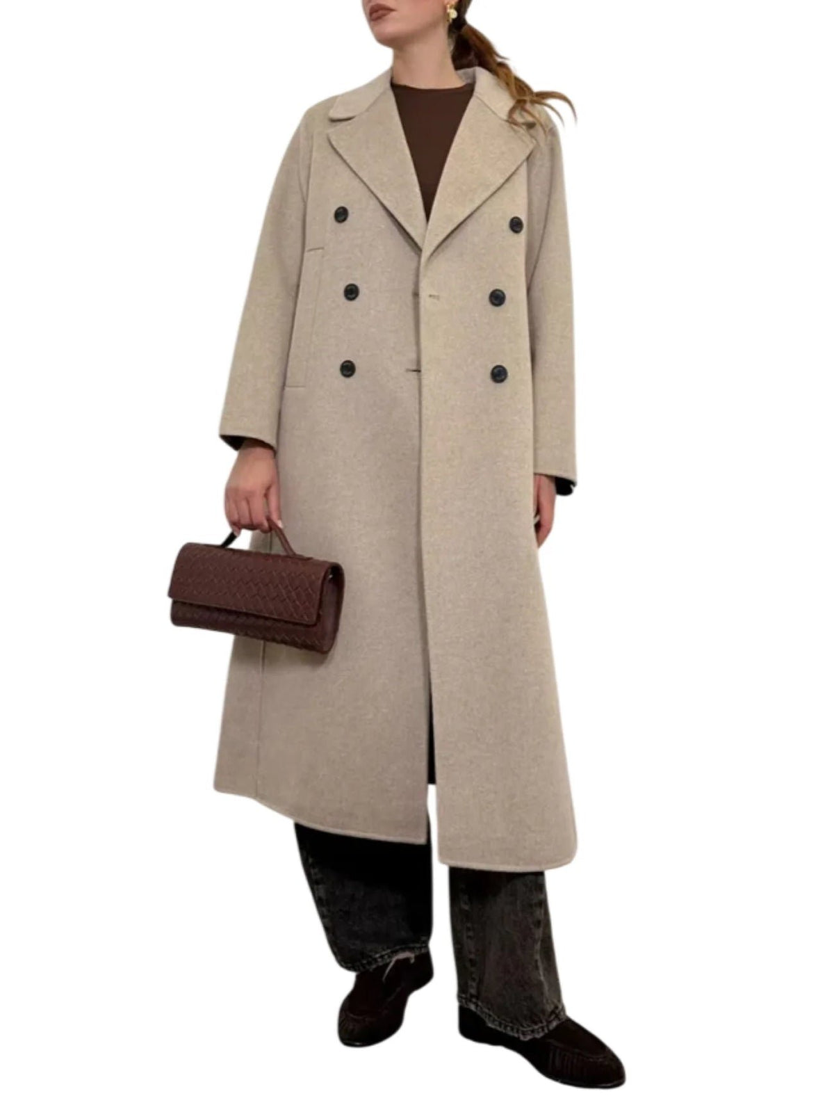 cappotto lungo doppiopetto TAC0011 TORTORA VICOLO 