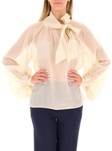 VICOLO blusa con maniche a palloncino Vaniglia
