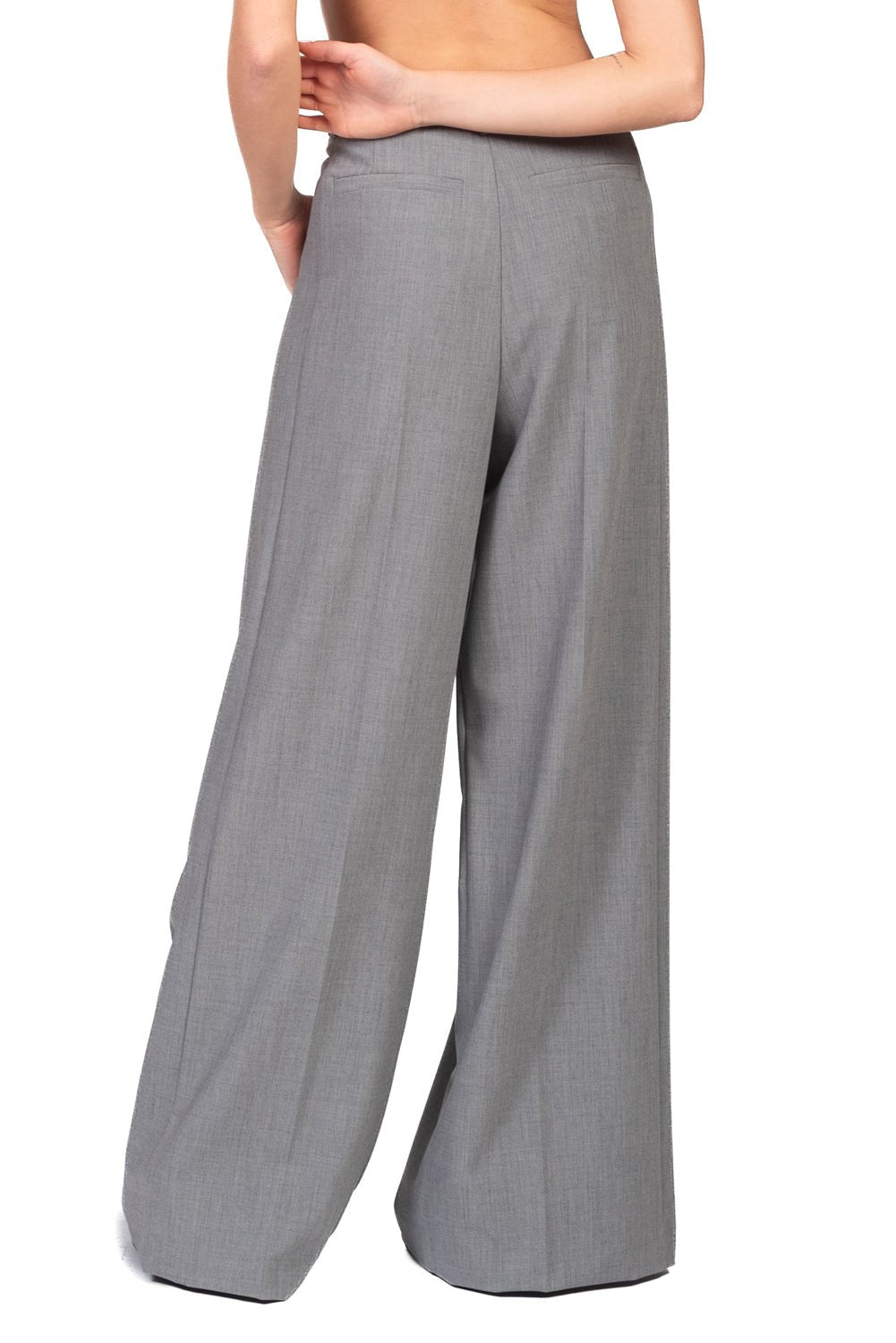 pantalone palazzo con pinces TAC0438 GRIGIO VICOLO 