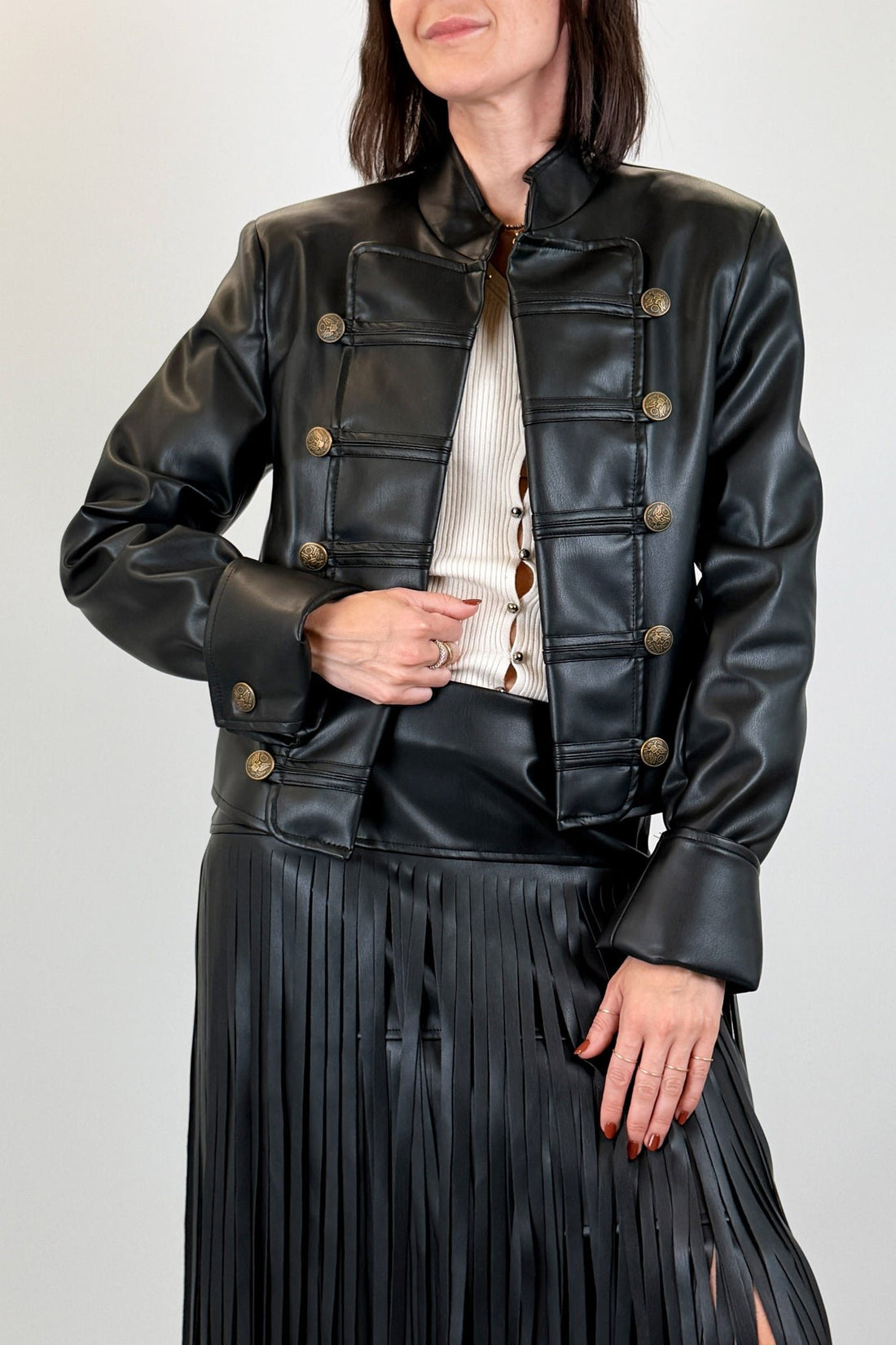 giacca napoleon in ecopelle TAC1309 NERO VICOLO 