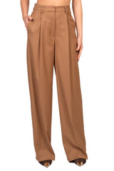 VICOLO pantalone palazzo gessato Biscotto