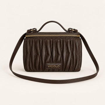 borsa bauletto con logo XAC0053 MOKA VICOLO 