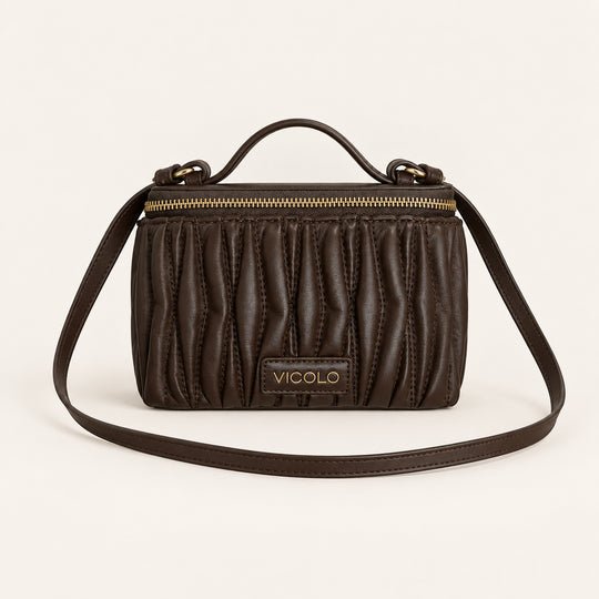 borsa bauletto con logo XAC0053 MOKA VICOLO 
