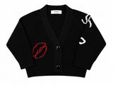 VICOLO GIRL cardigan con ricamo Black