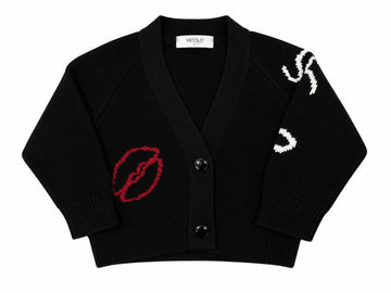 cardigan con ricamo 3141W00444 BLACK VICOLO GIRL 