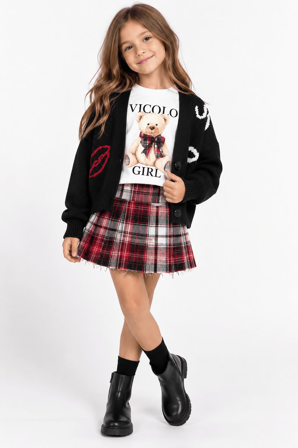 cardigan con ricamo 3141W00444 BLACK VICOLO GIRL 