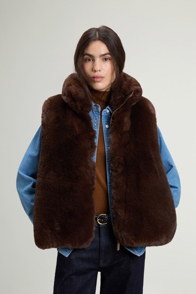 gilet in pelliccia sintetica e trapuntato CFWWVE2006FRUT5555 6679 WOOLRICH 