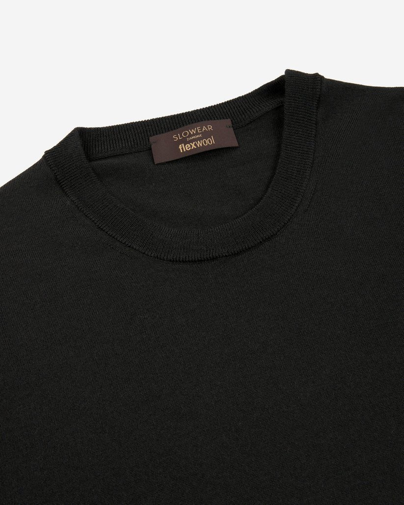 maglione girocollo slim fit flexwool 810234-Z0290 N0049 ZANONE 