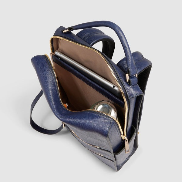Zaino in pelle con doppia zip CA6771W140 BLU PIQUADRO 