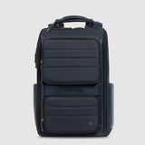 PIQUADRO zaino porta pc 14 pelle e tessuto Blu