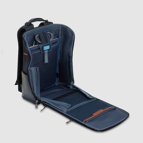 zaino porta pc 14 pelle e tessuto CA7278W150 BLU PIQUADRO 