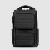 PIQUADRO zaino porta pc 14 pelle e tessuto Nero