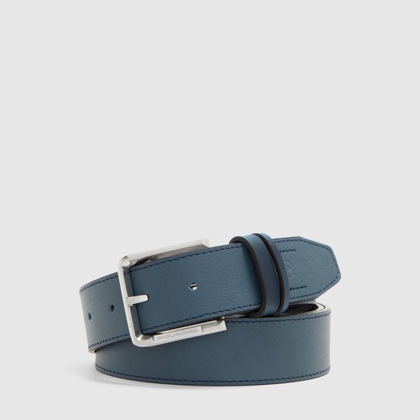 cintura uomo in pelle con fibbia ardiglione CU7213W144 BLU PIQUADRO 