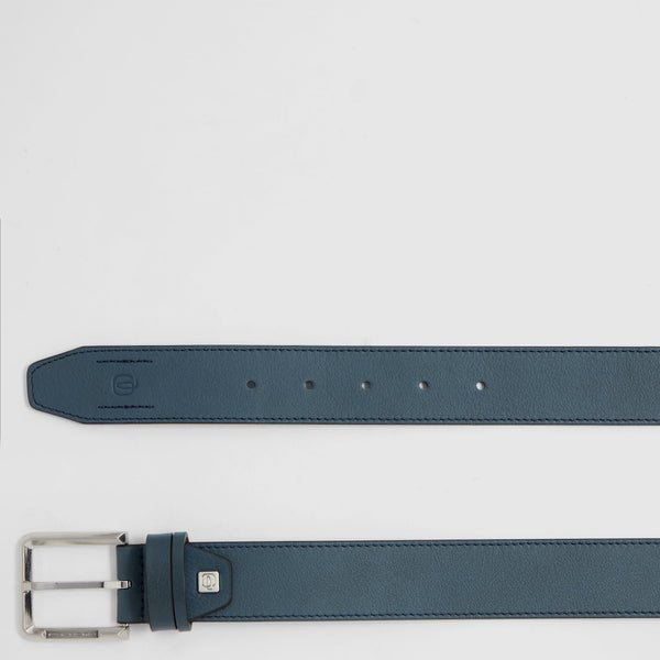 cintura uomo in pelle con fibbia ardiglione CU7213W144 BLU PIQUADRO 