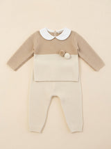 BABY LORD completino in lana con orsetto Cielo corda