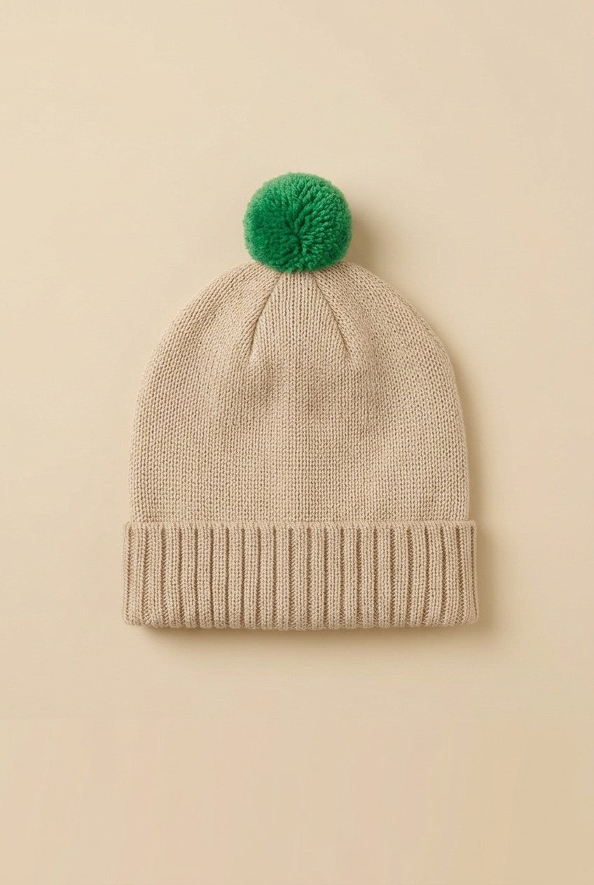 cappellino con pompon 608 CORDA SMERALDO BABY LORD 
