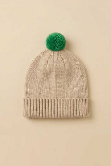 cappellino con pompon 608 CORDA SMERALDO BABY LORD 