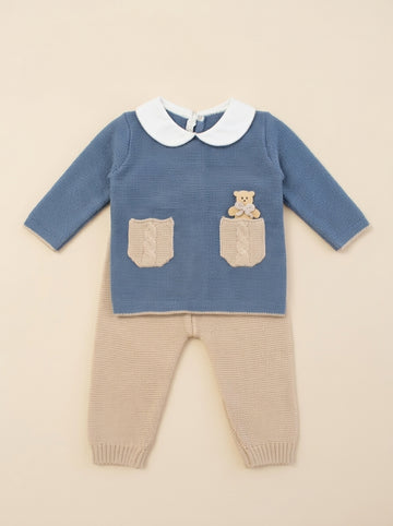 completino in lana con orsetto 543 ISLANDA-SABBIA BABY LORD 