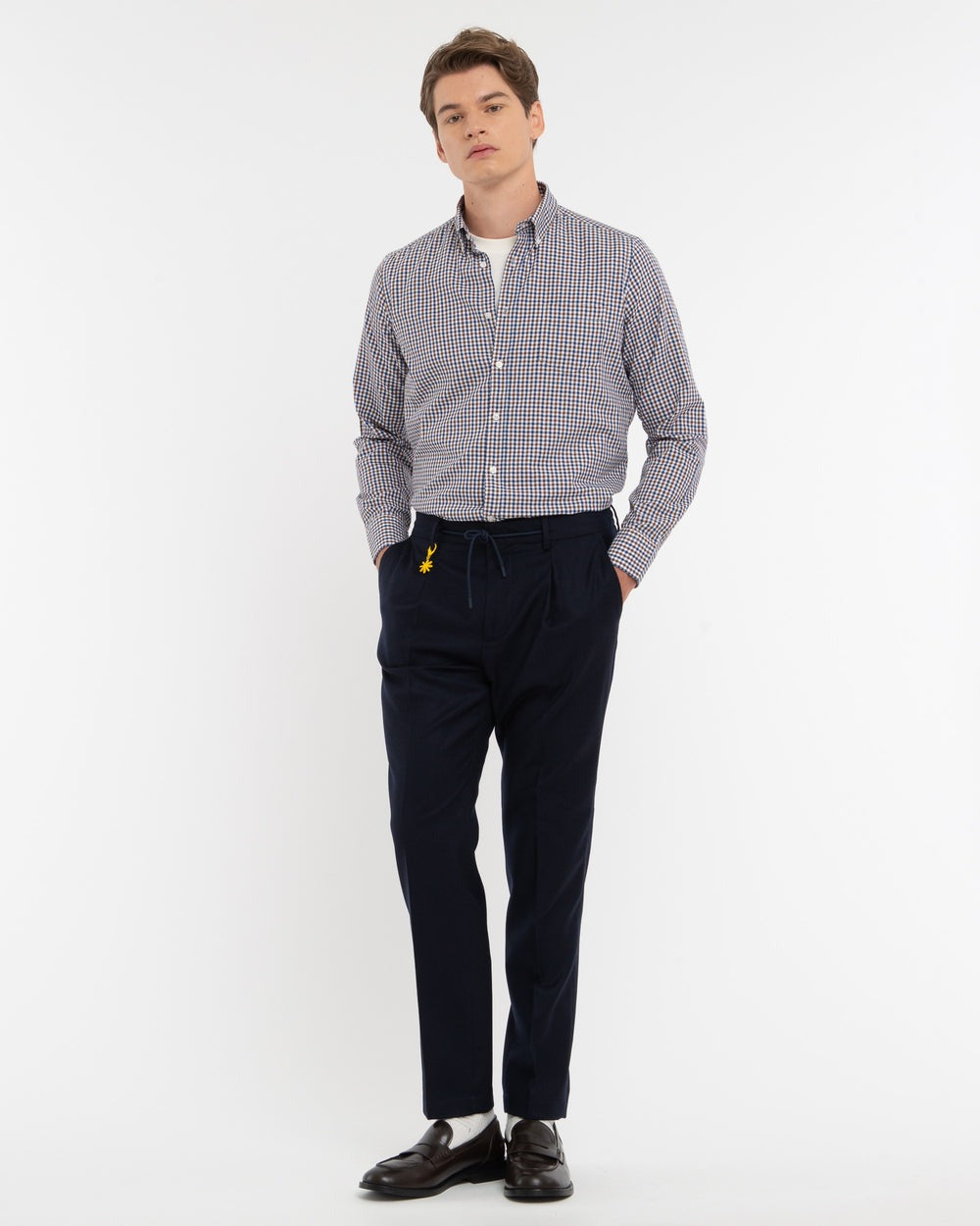 camicia button down damier 3932E602L 253703 88 MANUEL RITZ 