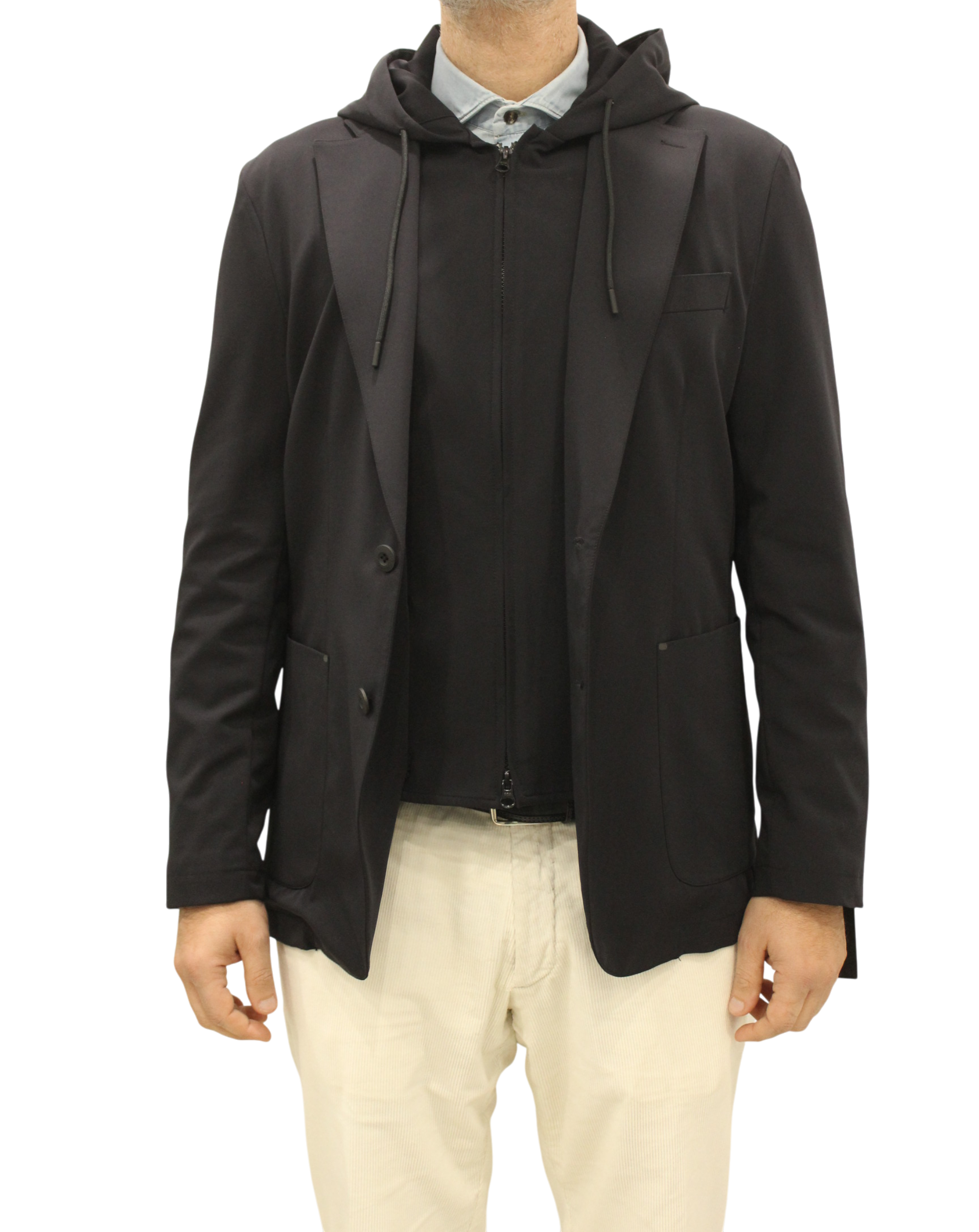 giacca in tessuto tecnico con cappuccio 3932G5003C 253759 99 MANUEL RITZ 