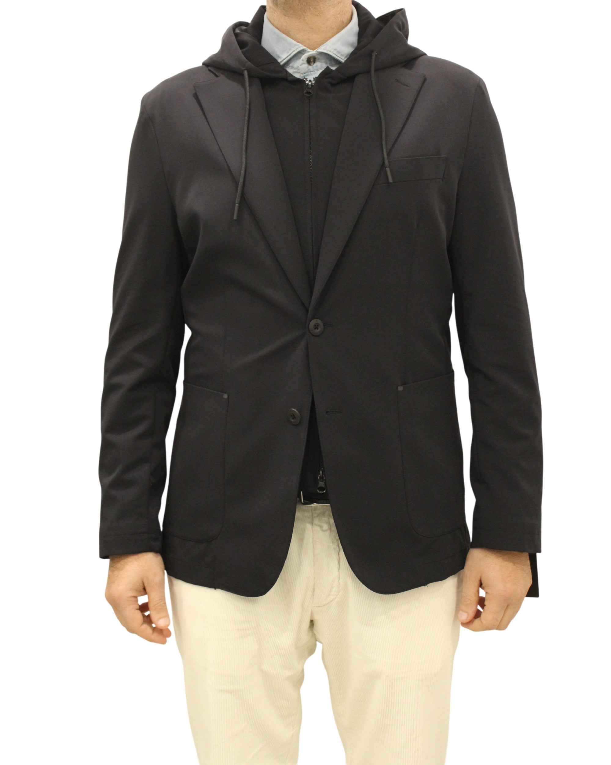giacca in tessuto tecnico con cappuccio 3932G5003C 253759 99 MANUEL RITZ 