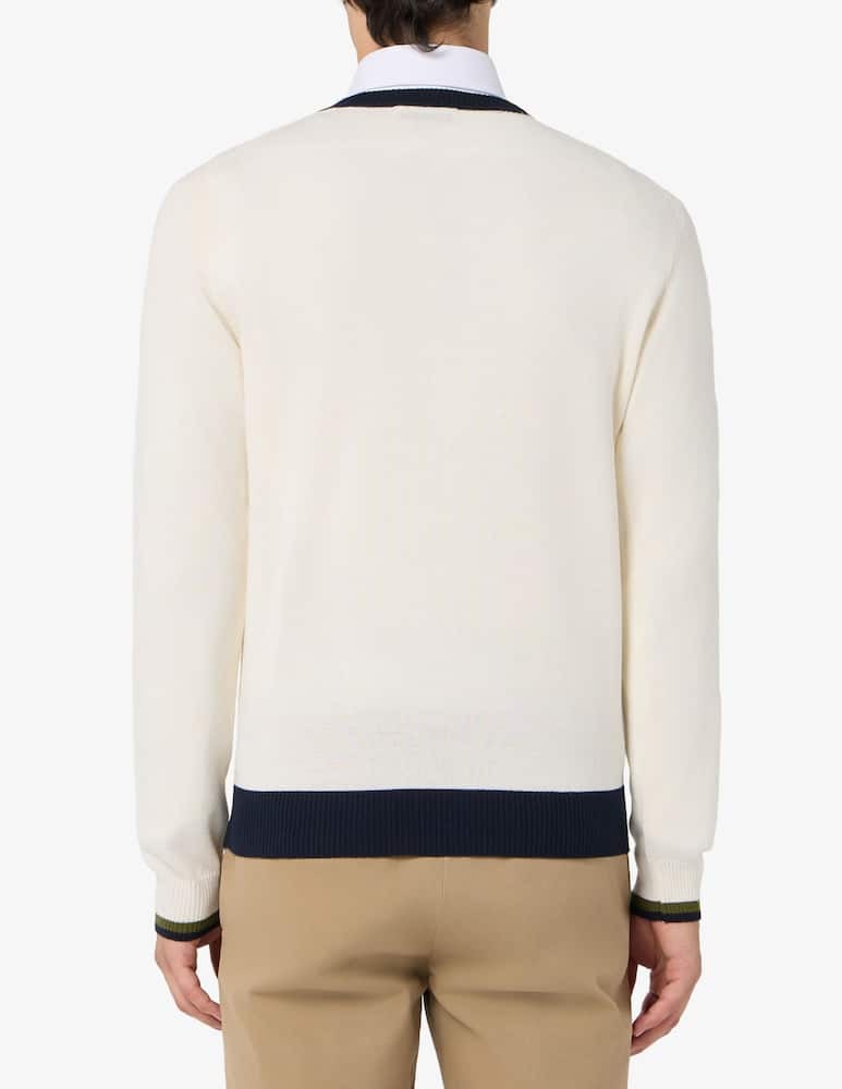 maglia con contrasto al collo 3932M500 253807 02 MANUEL RITZ 