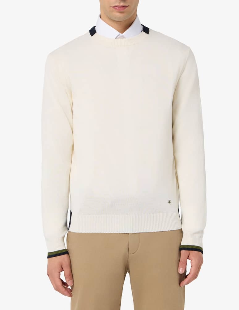 maglia con contrasto al collo 3932M500 253807 02 MANUEL RITZ 