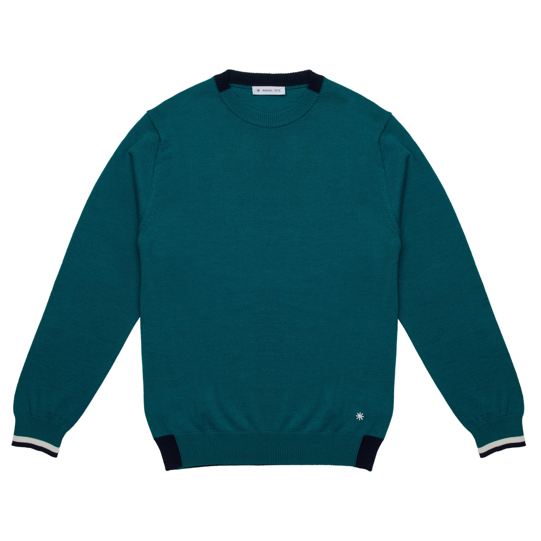 maglia con contrasto al collo 3932M500 253807 86 MANUEL RITZ 