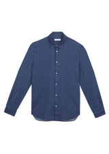 MANUEL RITZ camicia slim in denim Blu
