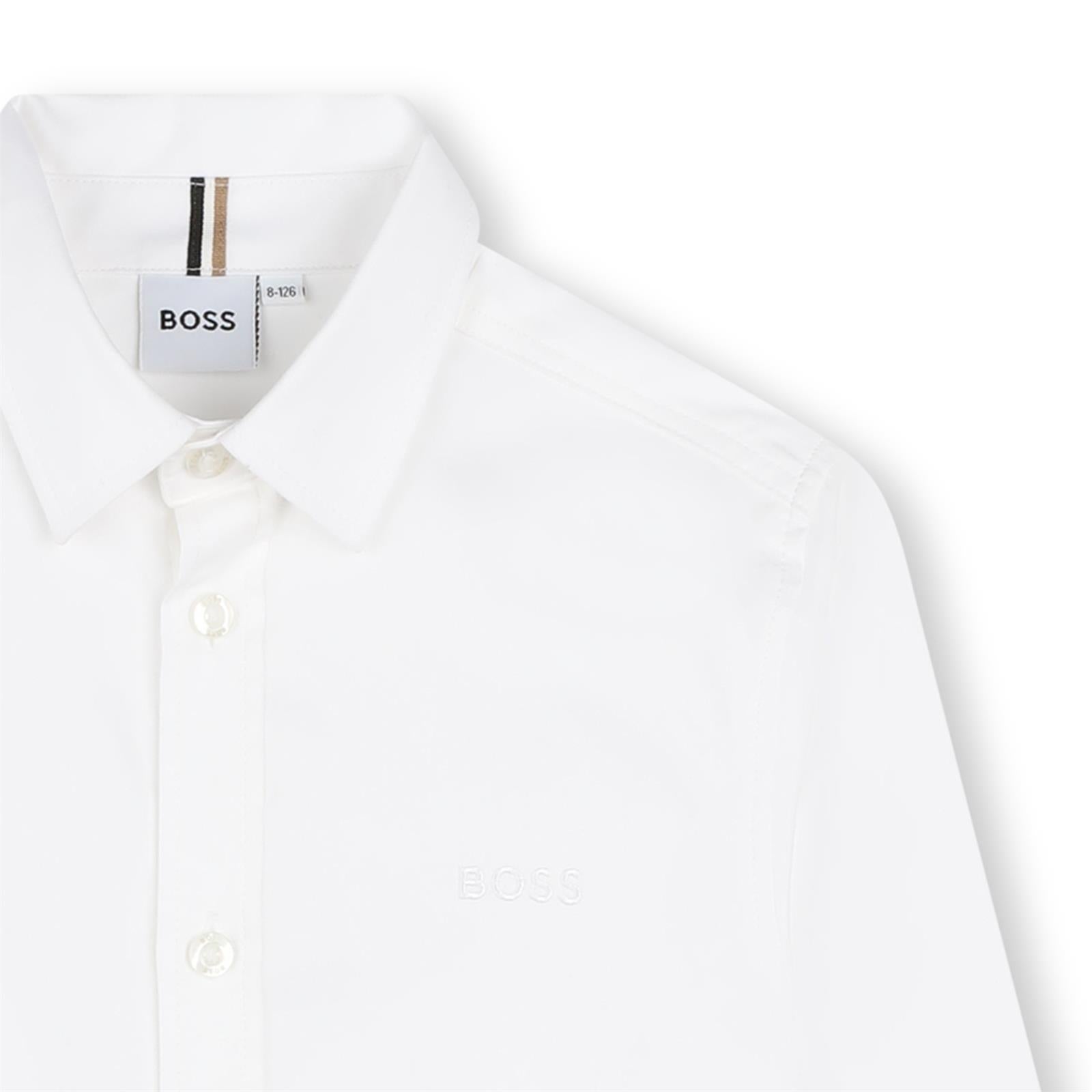 camicia bianca con logo J52009 10P BOSS 