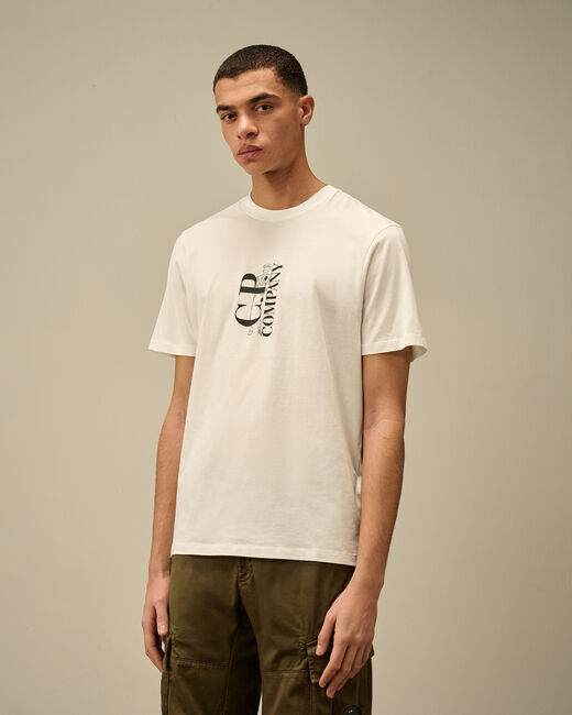t-shirt con logo verticale 18CMTS138A 005100W 103 CP COMPANY 