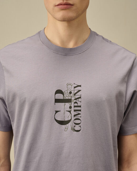 t-shirt con logo verticale 18CMTS138A 005100W 774 CP COMPANY 