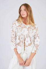 DERHY giacca in pizzo Blanc