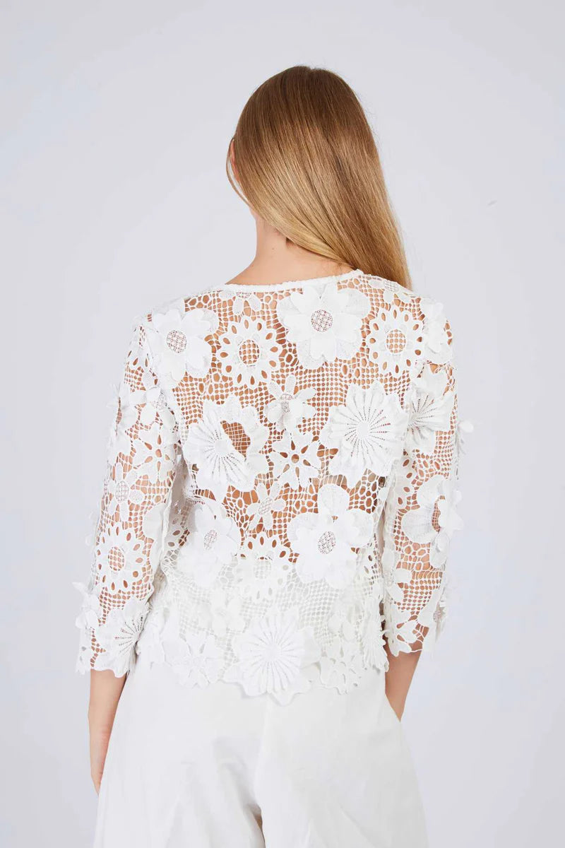 giacca in pizzo P585004 BLANC DERHY 