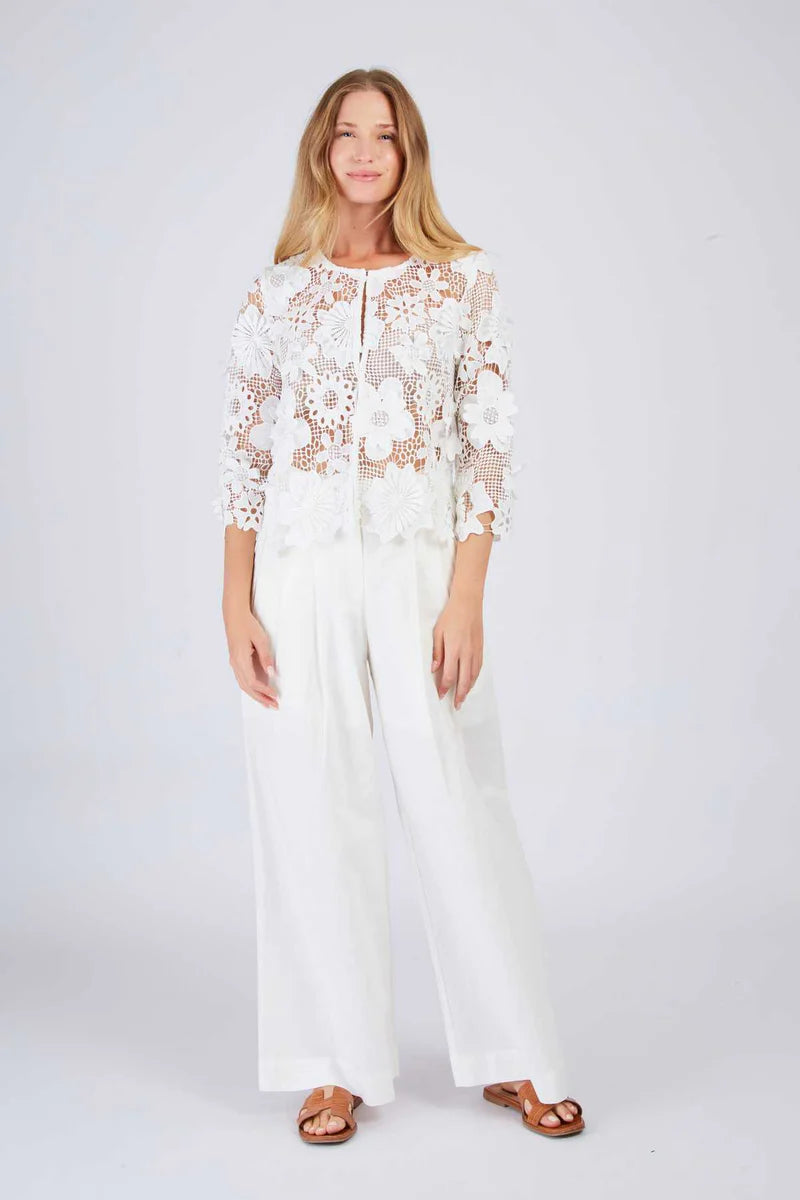 giacca in pizzo P585004 BLANC DERHY 